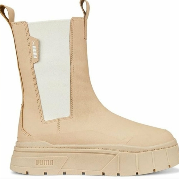 Puma Mayze Stack Chelsea Boot Light Sand Womens NEW - Picture 1 of 5